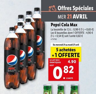 Lidl Pepsi Cola Max offre