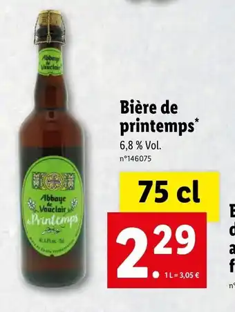 Lidl Bière de printemps offre