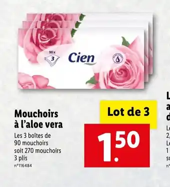 Lidl Mouchoirs à l'aloe vera offre