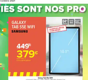 Carrefour Galaxy Tab S5E Wifi offre