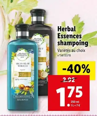 Lidl Herbal Essences shampoing offre