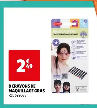 Auchan 8 CRAYONS DE MAQUILLAGE GRAS offre