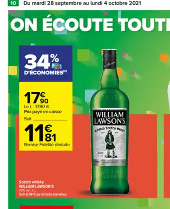 Carrefour Scotch Whisky William Lawson's offre