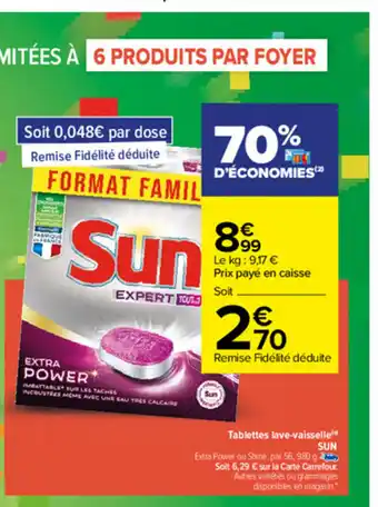Carrefour Tablettes Lave-Vaisselle Sun offre