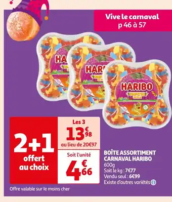 Auchan BOÎTE ASSORTIMENT CARNAVAL HARIBO 600g offre