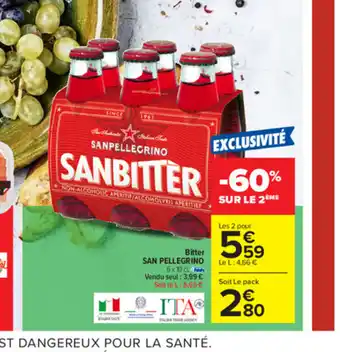 Carrefour Bitter San Pellegrino offre