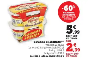 U Express BEURRE PRESIDENT offre