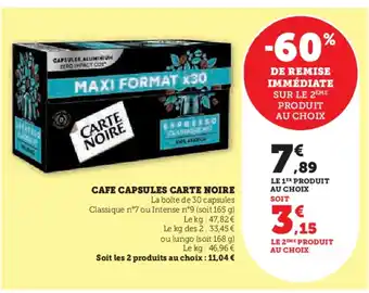 U Express CAFE CAPSULES CARTE NOIRE offre