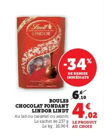 U Express BOULES CHOCOLAT FONDANT LINDOR LINDT offre