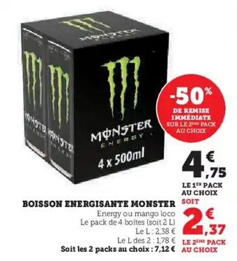 U Express BOISSON ENERGISANTE MONSTER offre