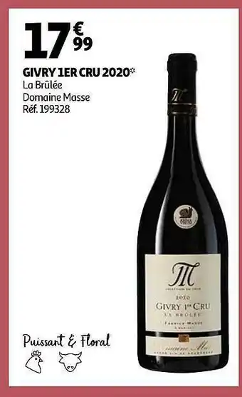 Auchan Givry 1er Cru 2020 La Brûlée Domaine Masse offre