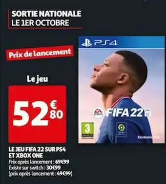 Auchan Le Jeu Fifa 22 Sur Ps4 Et Xbox One offre