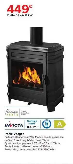 Castorama Invicta Poèle Vosges offre