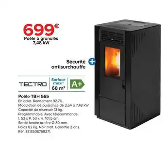 Castorama Tectro Poêle Tbh 565 offre