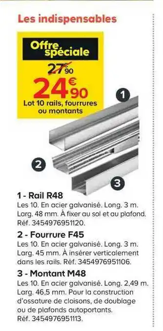 Rail R48, Fourrure F45 Ou Montant M48