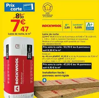 Castorama Rockwoll Laine De Roche offre