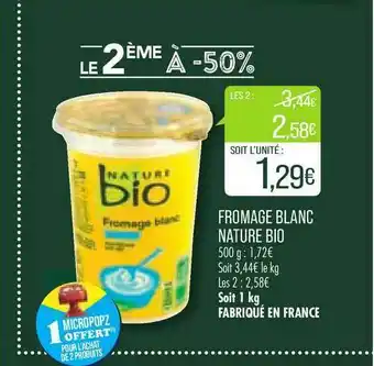 Match Fromage Blanc Nature Bio offre