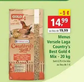 Maxi Zoo Menus Versele Laga Country's Best Gold 4 Mix - 20 Kg offre