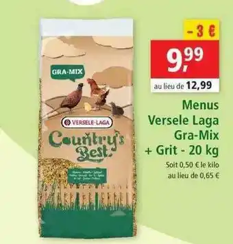 Maxi Zoo Menus Versele Laga Gra-mix + Grit - 20 Kg offre