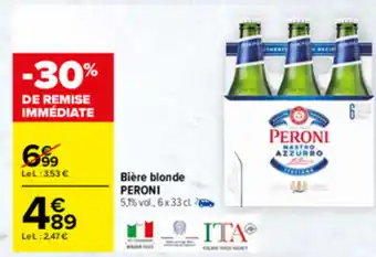 Carrefour Bière blonde PERONI offre