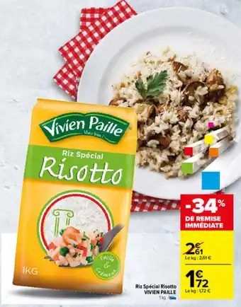 Carrefour Riz spécial risotto VIVIEN PAILLE offre