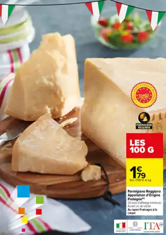 Carrefour Parmigiano reggiano appellation d'origine protégée offre