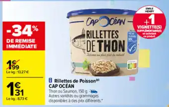Carrefour Rillettes de poisson CAP OCÉAN offre