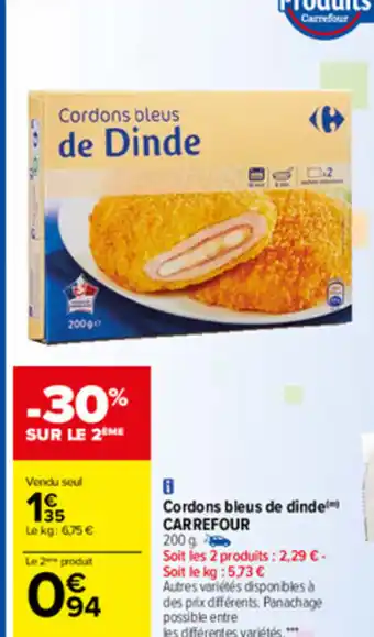Carrefour Cordons bleurs de dinde offre