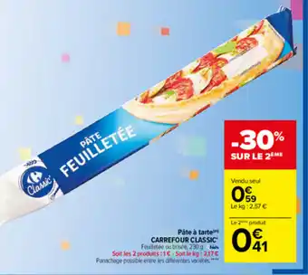 Carrefour Pâte à tarte CARREFOUR CLASSIC offre