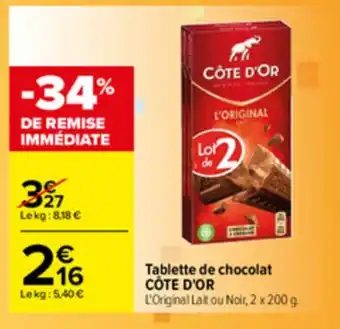 Carrefour Tablette de chocolat offre