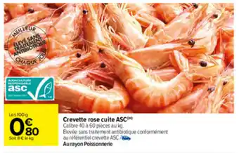 Carrefour Crevette rose cuite ASC offre