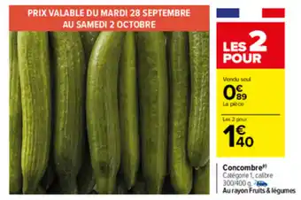 Carrefour Concombre offre