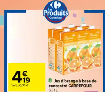 Carrefour Jus d'orange à base de concentré CARREFOUR offre
