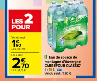 Eau de source de montagne d'auvergne