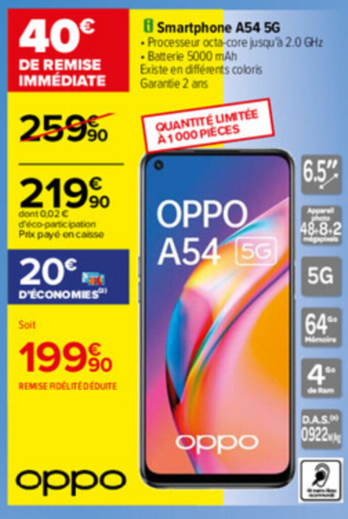 oppo a54 5g carrefour