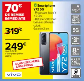 Carrefour Smartphone Y72 5G offre
