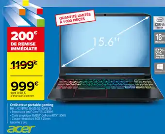 Carrefour Ordinateur portable gaming offre