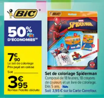 Carrefour Set de coloriage spiderman offre