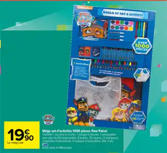 Carrefour Méga set d'activités 1000 pièces paw patrol offre
