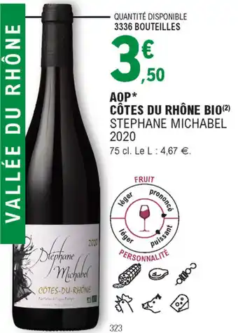 E.Leclerc AOP Côtes Du Rhône Bio offre
