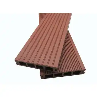 Brico Cash Lame terrasse bois composite alvéolaire Dual Brun rouge, L : 360 cm, l : 14 cm, E : 25mm, Surface couverte en m² - 0.5 offre