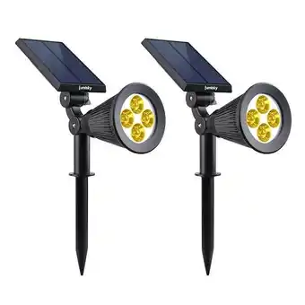 Brico Cash Lot de 2 spots solaires projecteurs 2x SPIKY WARM Noir Plastique 100LM offre