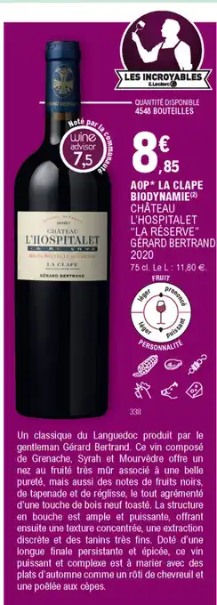 E.Leclerc AOP La Clape Biodynamie offre
