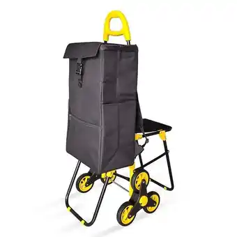 Brico Cash VOUNOT Chariot de courses pliable avec siege Jaune offre