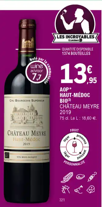 E.Leclerc AOP Haut-Médoc Bio offre