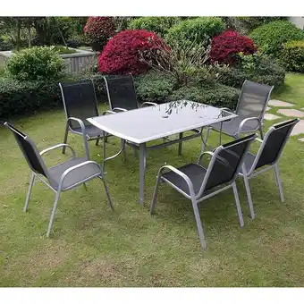 Bricorama Alassio 6 : Ensemble table en aluminium + 6 chaises en acier offre