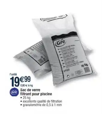 Cora x Carrefour Sac De Verre Filtrant Pour Piscine offre