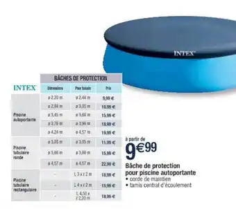 Cora x Carrefour Bâche De Protection Pour Piscine Autoportante Intex offre