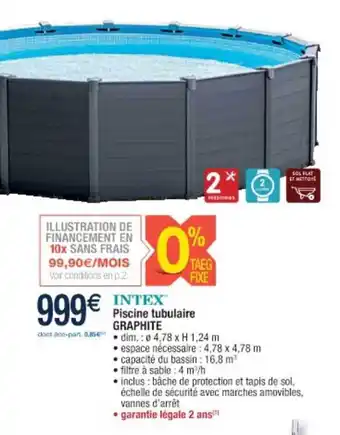 Piscine Tubulaire Graphite Intex