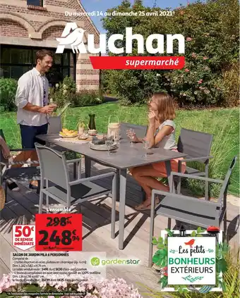 Auchan Salon De Jardin Pila 6 Personnes Gardenstar offre
